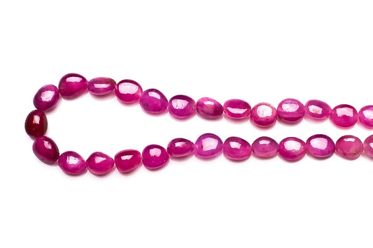 Ruby Pink Oval Smooth Natural Beads