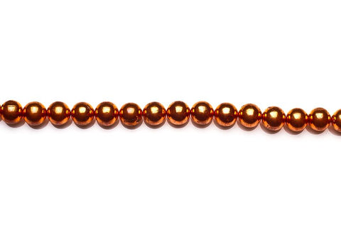 Pyrite Copper Round Smooth Coating Beads