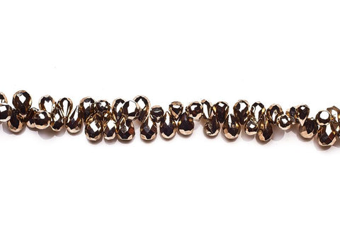 Pyrite Silver Drop Faceted Coating Beads