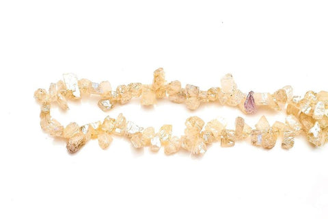 Moonstone White Nuggets Rough Mystic Coating Beads
