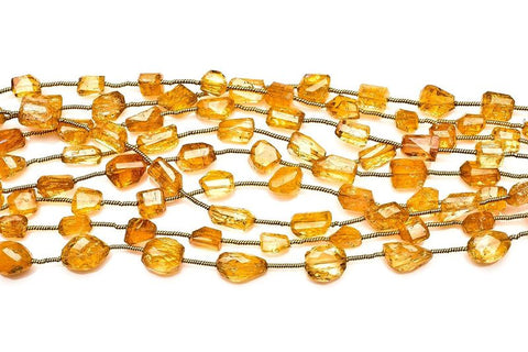 Citrine Orange Nuggets Faceted Natural Beads