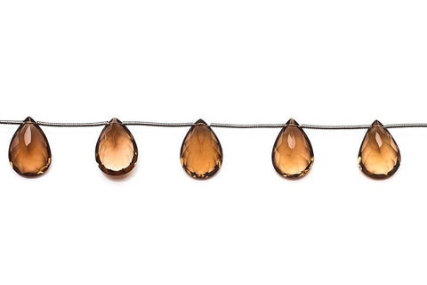 Smoky Quartz Brown Pear Faceted Natural Beads