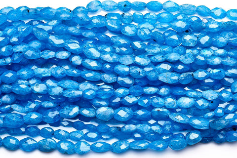 Moonstone Blue Oval Faceted Coating Beads