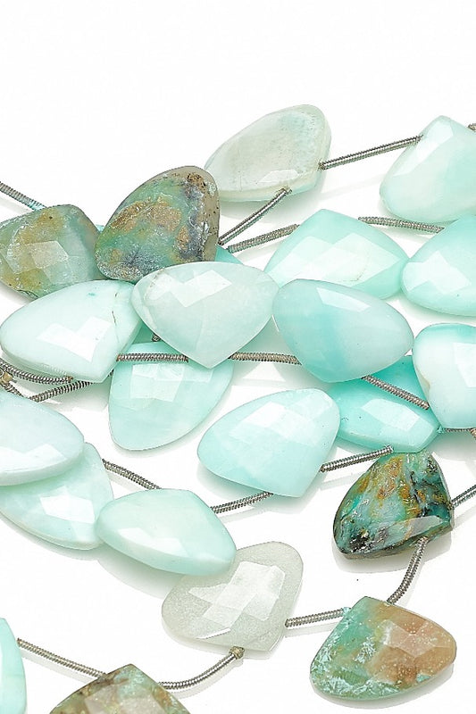 Opal Big Heart Faceted Natural Beads