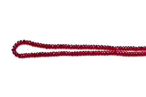 Ruby Red Rondelle Faceted Dyed Beads