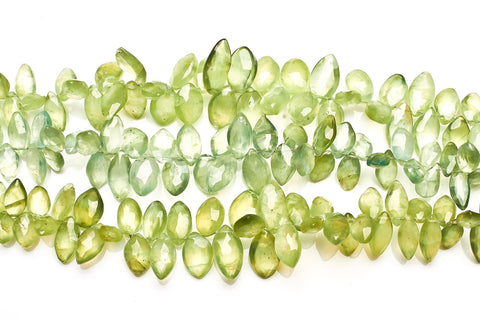 Prehnite Green Marquise Faceted Natural Beads