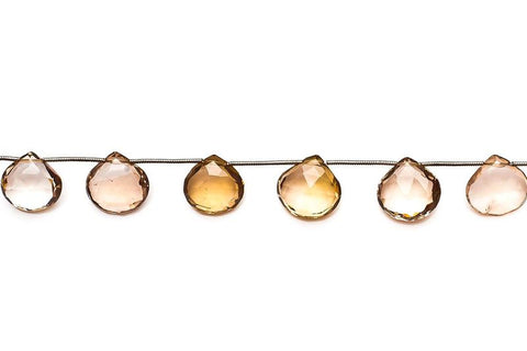 Smoky Quartz Brown Heart Faceted Natural Beads