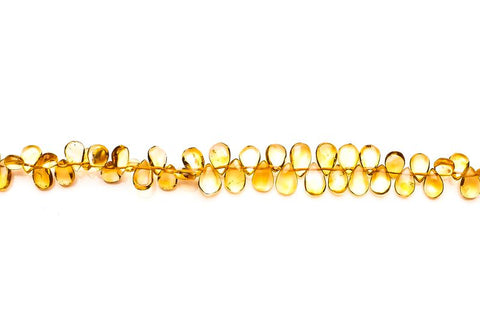 Citrine Yellow Pear Smooth Natural Beads