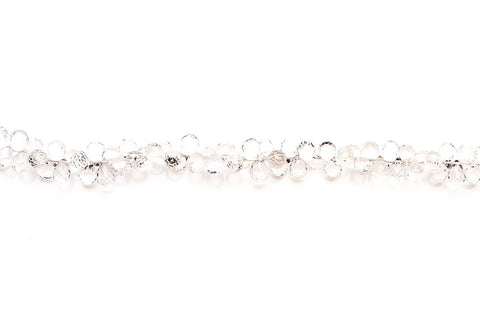Crystal Quartz Clear  Drop Faceted Natural Beads