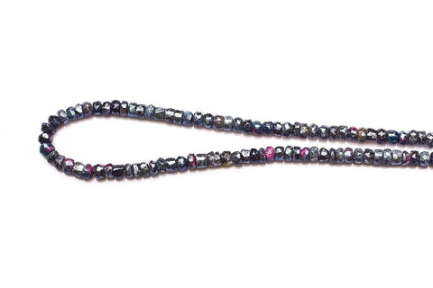 Spinel Silver Rondelle Faceted Natural Beads