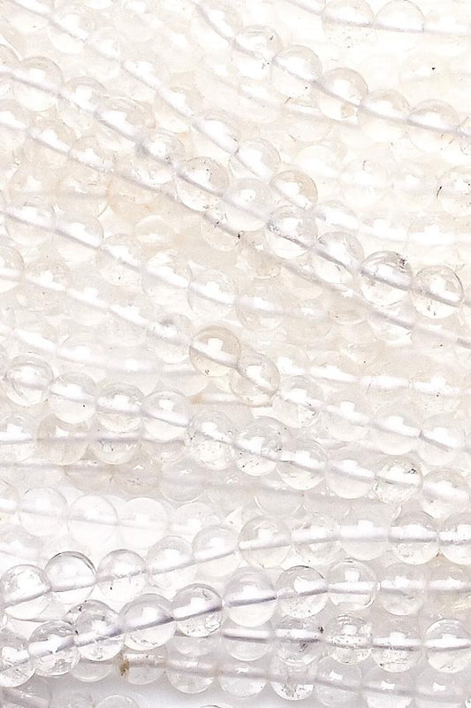 Crystal Quartz Clear Round Smooth Natural Beads
