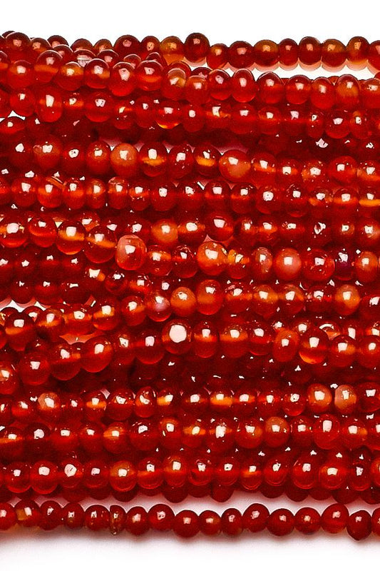 Carnelian Orange Round Smooth Natural Beads