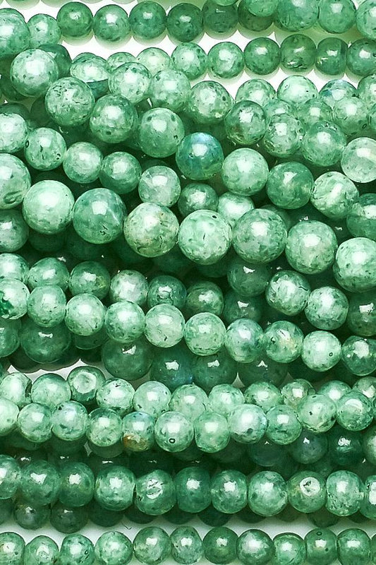 Moonstone Green Round Smooth Coated Mini Beads