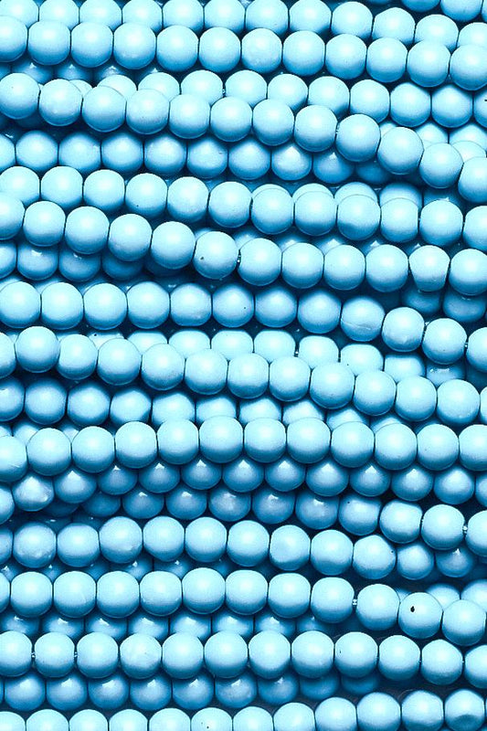 Howlite Turquoise Blue Round Smooth Man-Made Beads