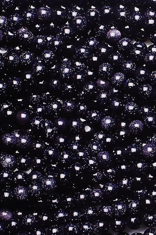 Black Sunstone Black Round Smooth Natural Beads