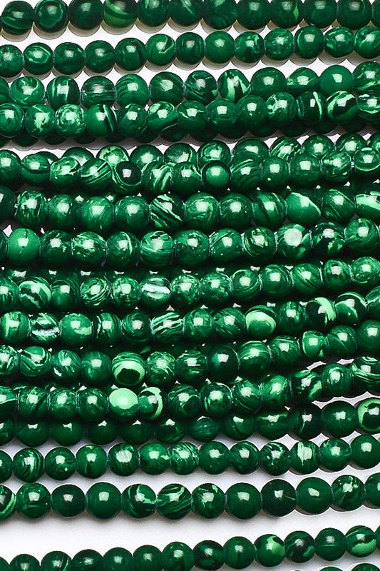 Malachite Green Round Smooth Natural Beads