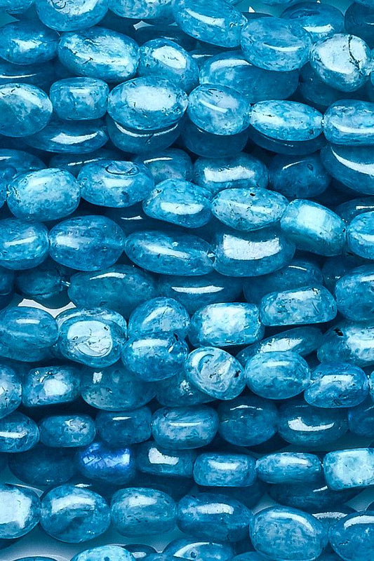 Moonstone Blue Oval Smooth Coating Beads