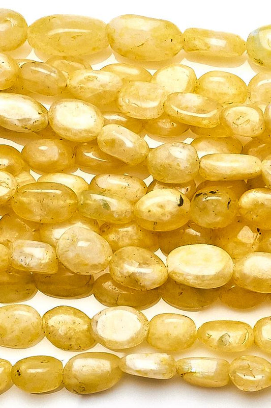 Moonstone Yellow Oval Smooth Coating Beads