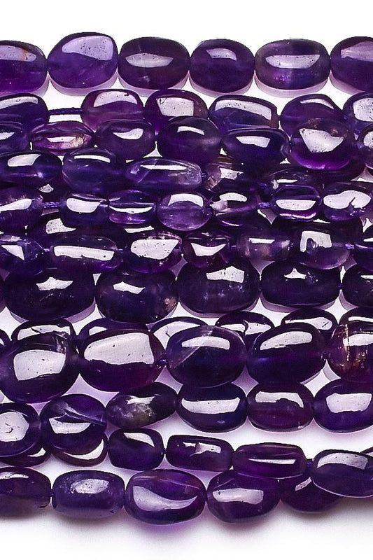 Amethyst Purple Oval Smooth Natural Beads