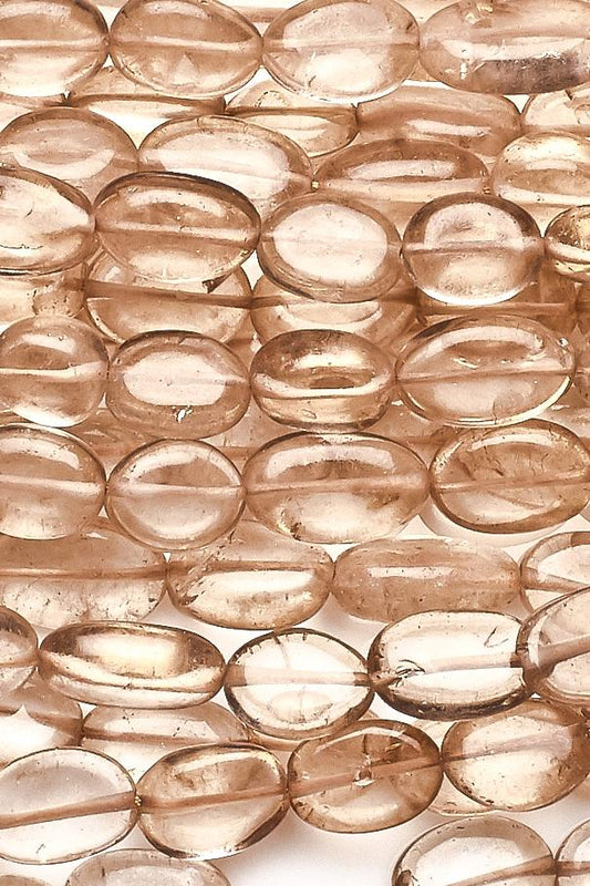 Crystal Quartz Brown Oval Smooth Coating Beads