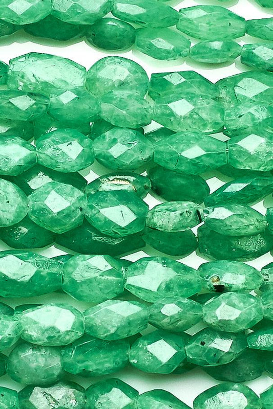 Moonstone Green Oval Faceted Coating Beads