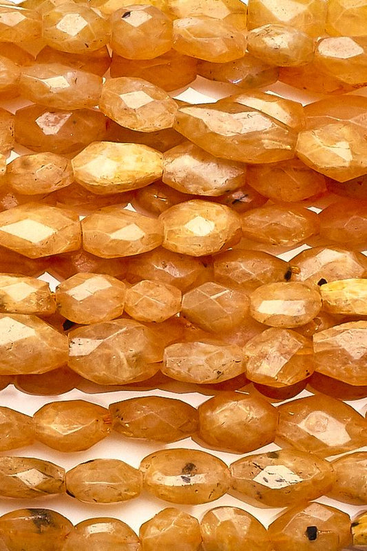 Moonstone Yellow Oval Faceted Coating Beads