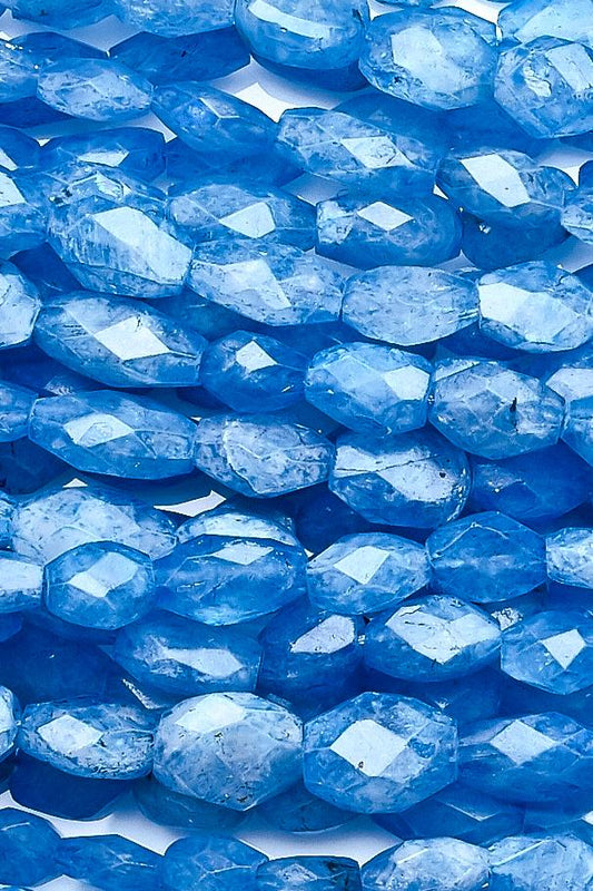 Moonstone Blue Oval Faceted Coating Beads