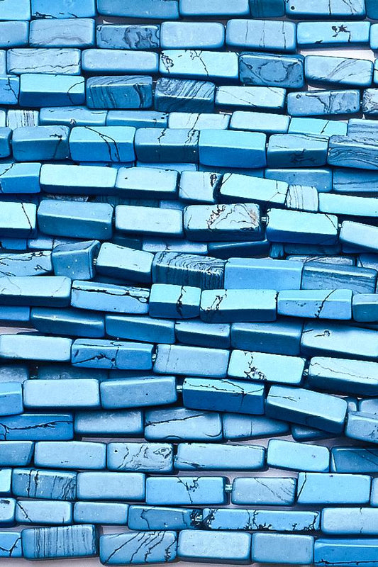 Turquoise Blue Tube Smooth Man Made Beads