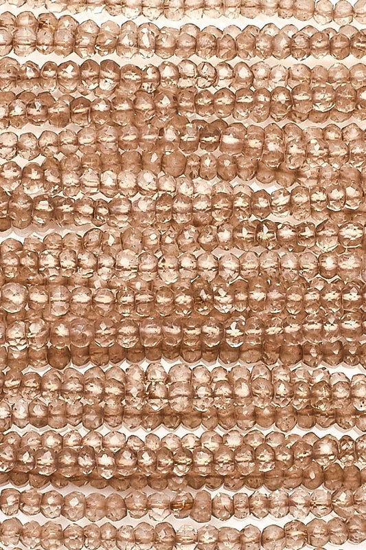Brown Coated Crystal Quartz Brown Rondelle Faceted Natural Beads