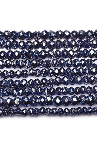Black Coated Pyrite Rondelle Faceted Coated Beads