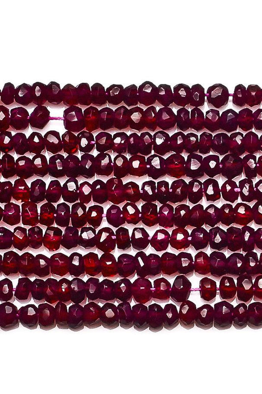 Garnet Red Rondelle Faceted Natural Beads