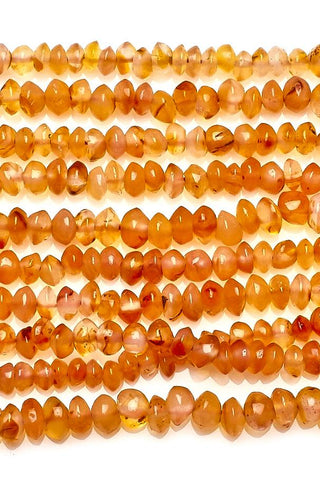 Carnelian Orange Rondelle Faceted Natural Mini Beads