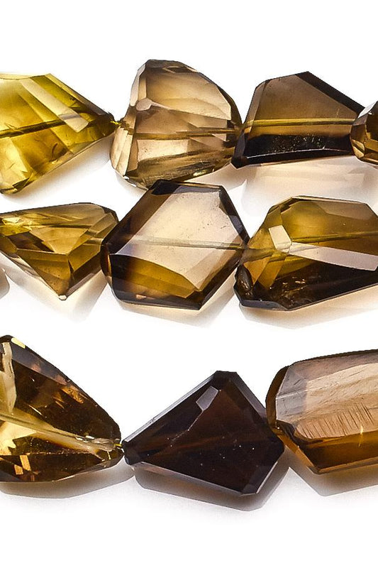 Bio Lemon Brown Nuggets Faceted Natural Beads