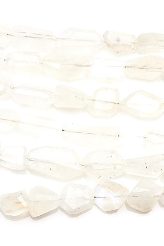 Moonstone White Nuggets Faceted Natural Beads