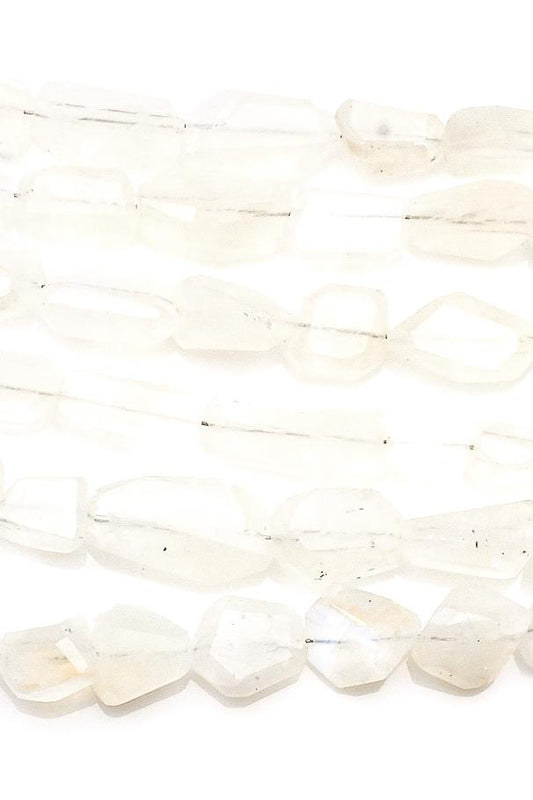 Moonstone White Nuggets Faceted Natural Beads