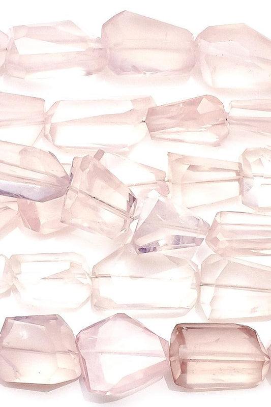 Rose Quartz Pink Nuggets Faceted Natural Beads