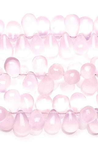 Chalcedony Pink Drops Smooth Heat Treated Beads