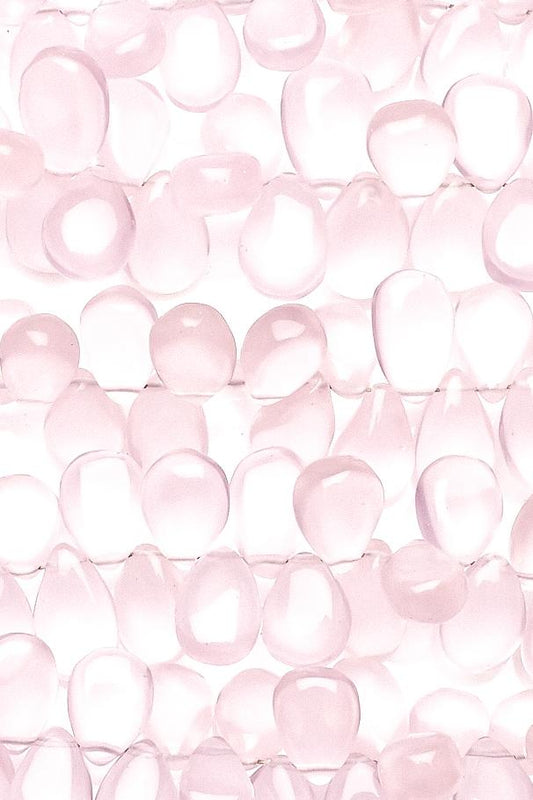 Chalcedony Pink Pear Smooth Heat Treated Beads