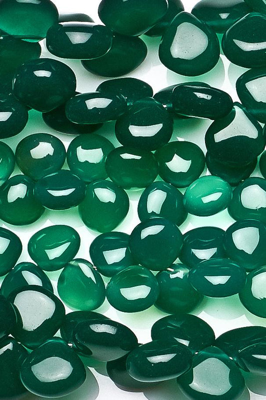Chalcedony Green Heart Smooth Heat Treated Beads