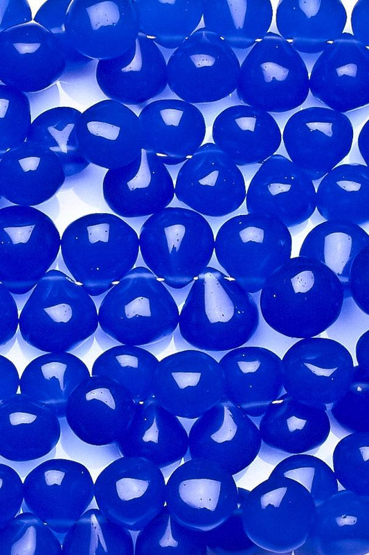 Chalcedony Blue Drops Faceted Heat Treated Beads