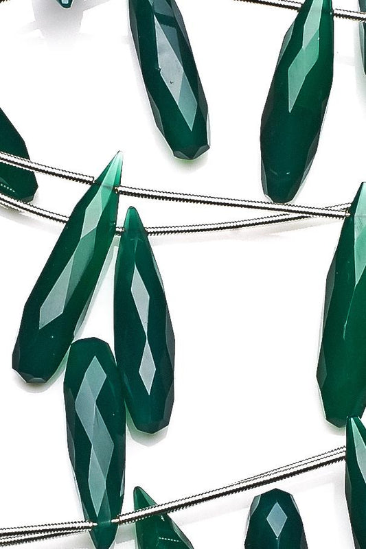 Green Onyx Green Drop Faceted Natural Beads