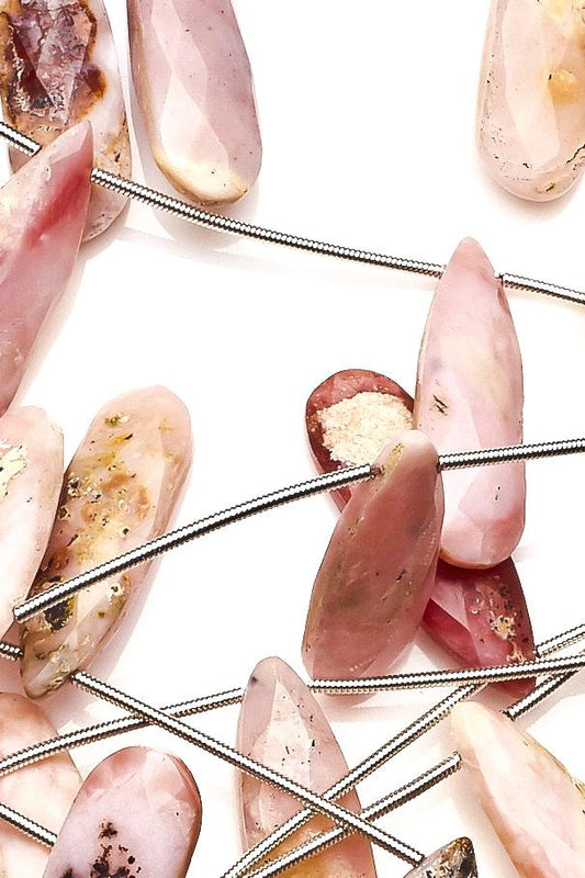 Pink Opal Pink Pear Faceted Natural Beads