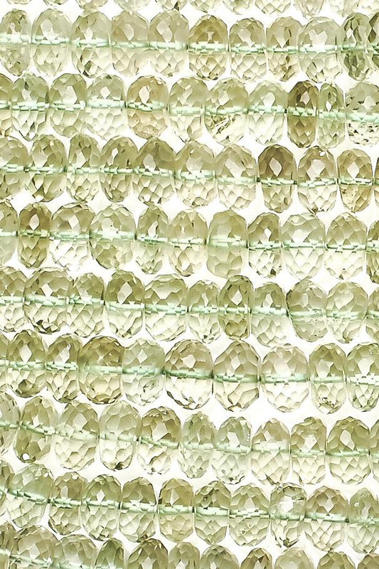 Green Amethyst Light Green Rondelle Faceted Natural Beads