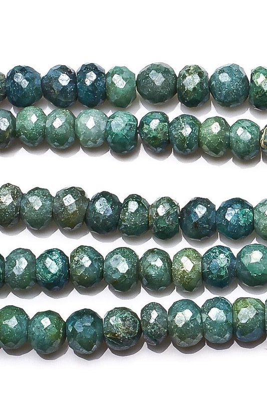 Chrysocolla Light Green Rondelle Faceted Mystic Coating Beads
