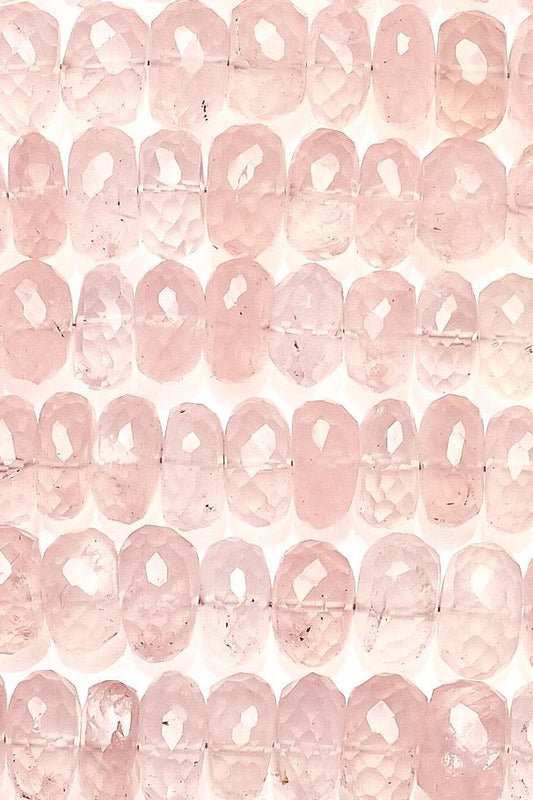 Rose Quartz Pink Rondelle Faceted Natural Beads