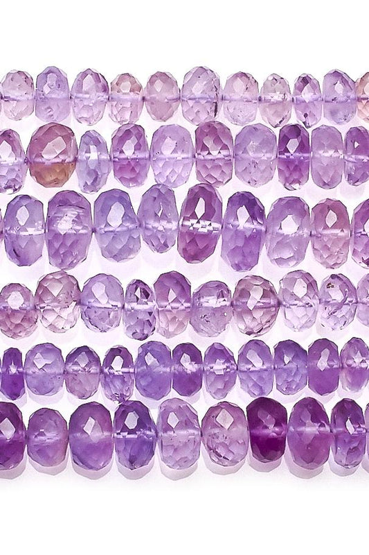 Pink Amethyst Blue Rondelle Faceted Natural Beads