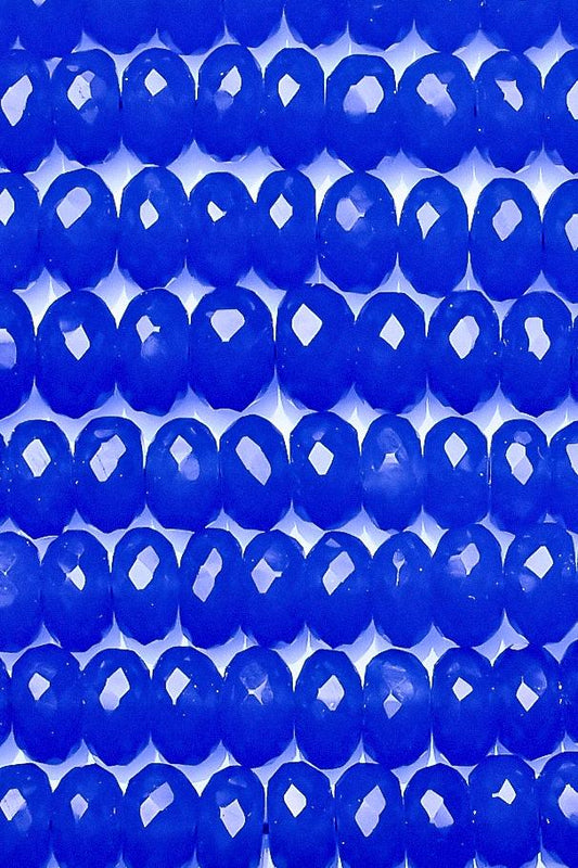 Chalcedony Blue Rondelle Faceted Heat Treated Beads