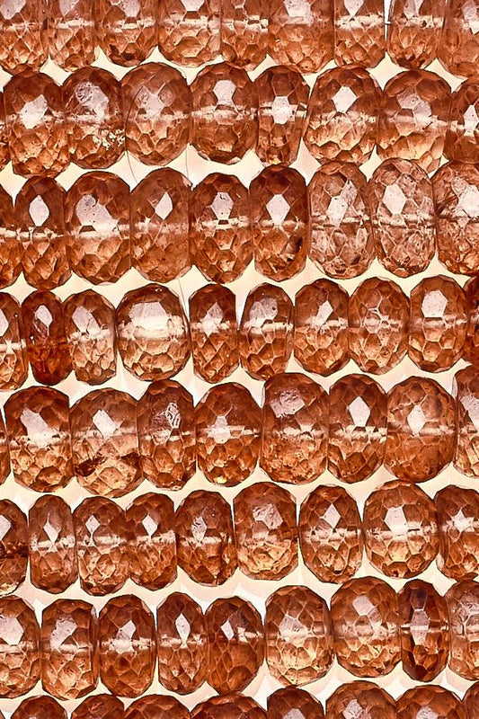 Beer Quartz Brown Rondelle Faceted Coated Beads