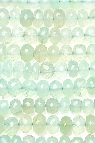 Chalcedony Aqua Color Rondelle Faceted Natural Beads