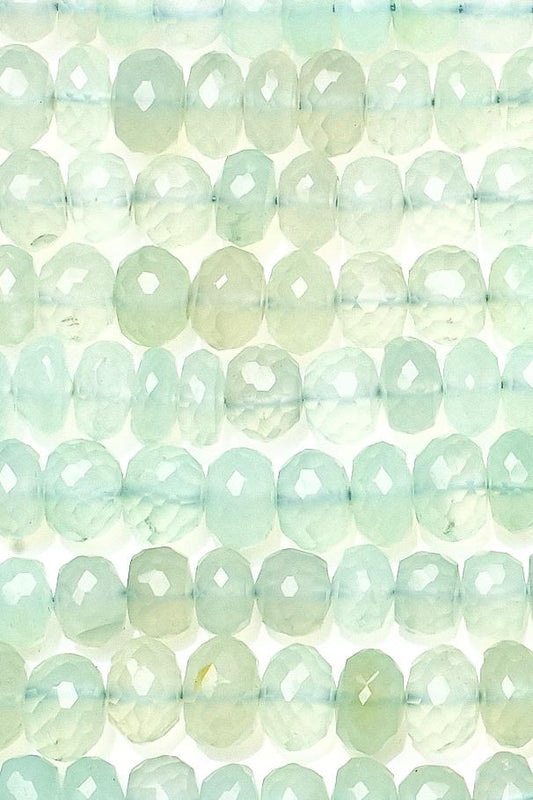 Chalcedony Aqua Color Rondelle Faceted Natural Beads
